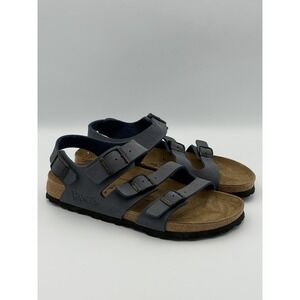 Birkenstock Blue 3 Strap Ankle Sandals Womens 7 Mens 5 Adjustable Slingback
